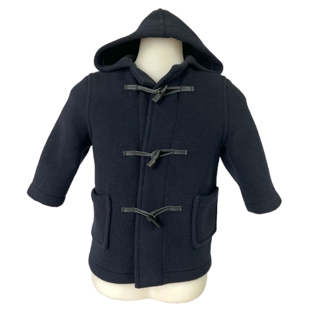 MONTGOMERY Coat Navy Wool Made in England Toggle Closure Buttons Unisex …